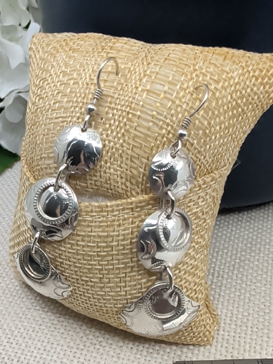 Hand Crafted Jewelry - Handmade Sterling Silver Seashell Dangle Earrings Florida Keys Artisan